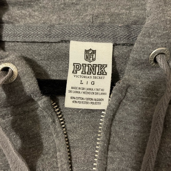 Atlanta Falcons NFL PINK Zip Up Gray Lightweight Jacket - Picture 6 of 12